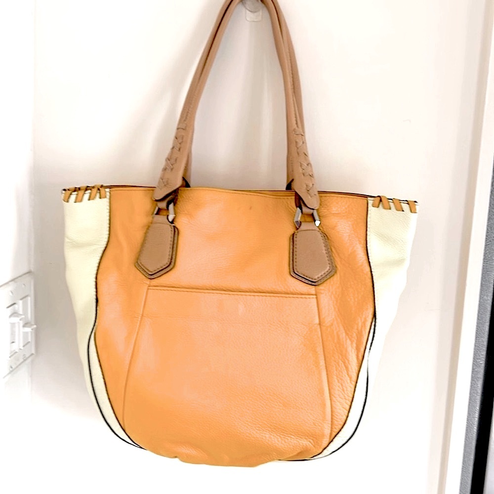 Oryany Lyssie Soft Pebbled Leather Color-Block Tote Shoulder Bag - Picture 2 of 15